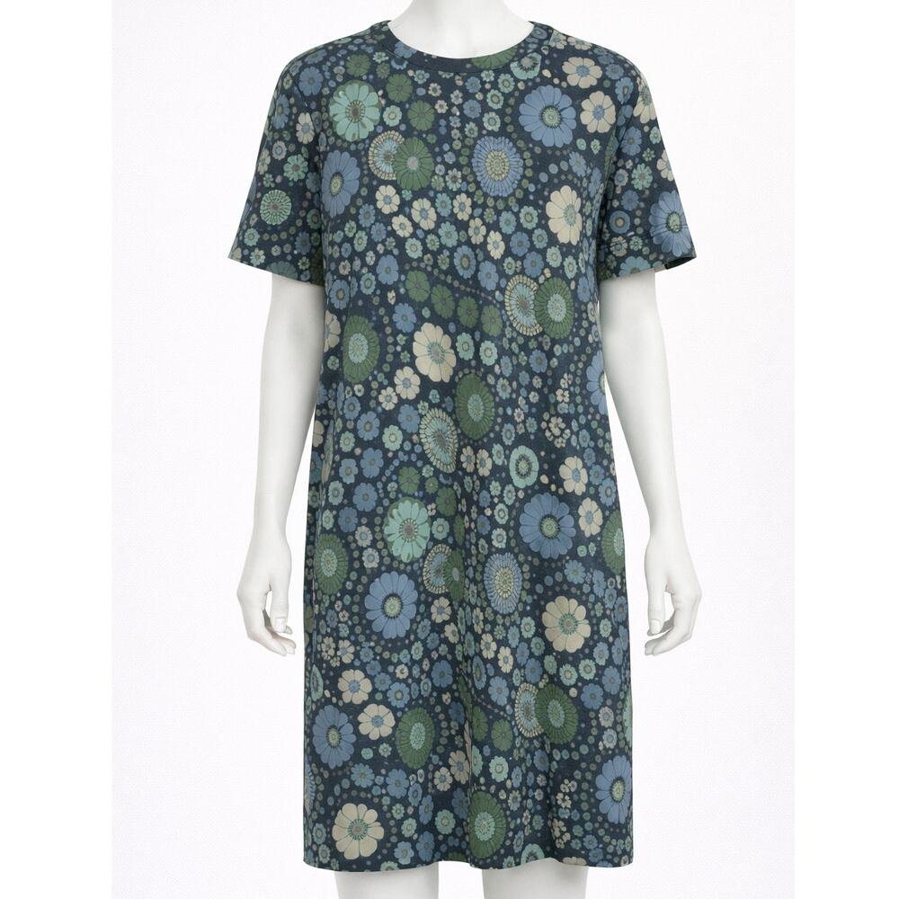 Marc Jacobs Dress Womens Size 4 Floral High Neck Shirt Style Y2K Short Sleeve